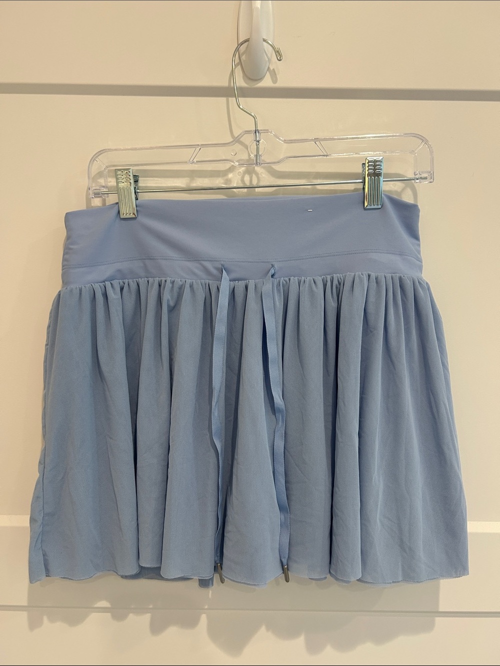Old Navy Light Blue Gathered Skater Mini Skirt with Drawstring Waist WORN ONCE